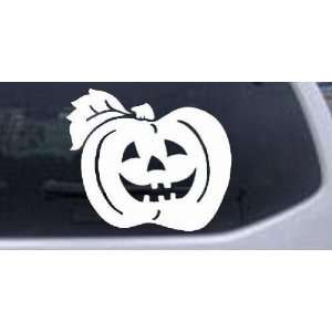 White 12in X 10.5in    Jack O Lantern Halloween Other Car Window Wall 