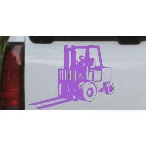 Purple 10in X 7.5in    Fork Lift Construction Business Car Window Wall 