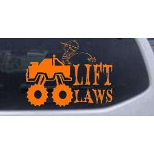 Orange 18in X 23.4in    Pee On Lift Laws Off Road Car Window Wall 