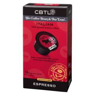 CBTL® Coffee Bean and Tea Leaf Itealian Espresso Beverage Capsules 