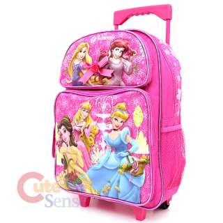Disney Princess w/ Tangled School Roller Backpack Rolling Bag 16