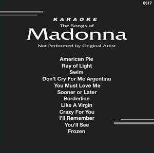 Karaoke CD+G Backstage 6517 Madonna All time Hits NEW   