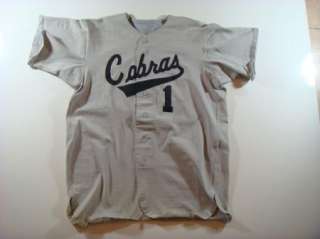   Athletic Cobras Baseball Uniform Shirt Light Gray #1 Size 42  