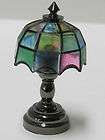   Furnishings   LED Nickle Plated Tiffany Table Lamp Battery Operated