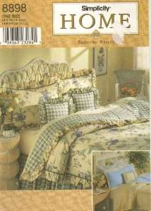 Simplicity 8898 Bedding Basics Comforter Dust Ruffle Pillow Shams 