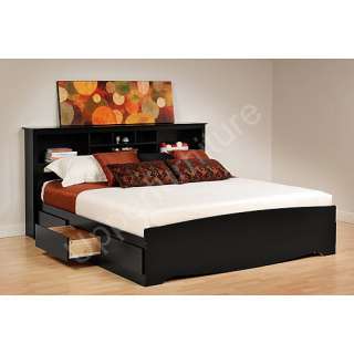 Black Full Size 6 Drawers Platform Storage Bed Frame  