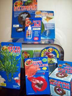 Complete Betta Fish Set Up 2 gal Tank Plant Heater 7pc  