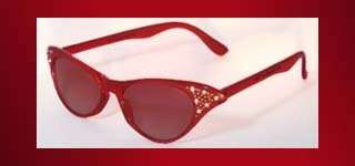Sunglasses RED Cats Eye Rhinestone 50s Rockabilly NEW  