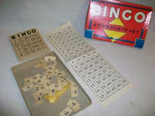 1936 Milton Bradley BINGO Game Set missing I7  