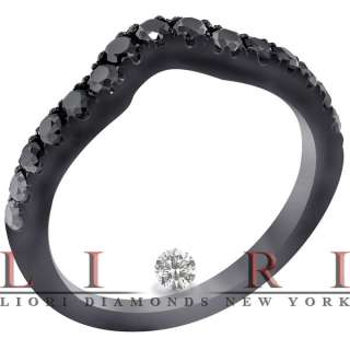   MATCHING BLACK DIAMOND WEDDING BAND RING WITH CURVE 14K BLACK GOLD