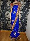 Sizzling Blue Saree Bollywood Indian Sari SMJ351  