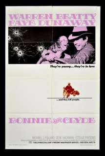 BONNIE AND CLYDE * 1SH ORIG MOVIE POSTER 1967  