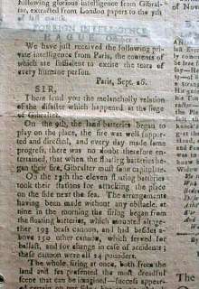 1782 Revolutionary War newspaper JOHN HANCOCK letter + GREAT SIEGE of 