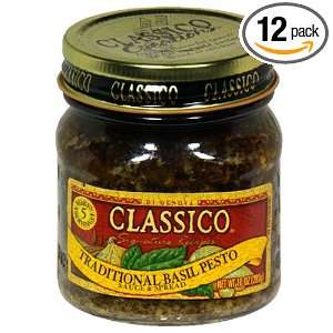 Classico Sauce & Spread, Traditional Basil Pesto, 10 Ounce Jars (Pack 