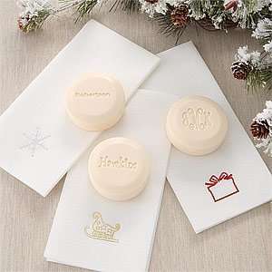  Holiday Party Personalized Guest Soaps & Towel Set Health 
