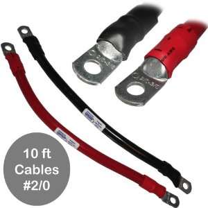   Pair of Battery Interconnect Cables 10 Foot w 3/8 Lugs Electronics