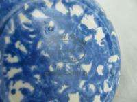 Stangle Pottery Town and Country Blue Spongeware Bowl  