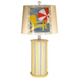 Weathered Beach Stripe Paul Brent Table Lamp 