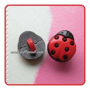 20 Beetle Ladybug Doll Novelty Button 12mm Red K22  