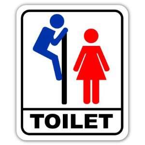   Bathroom Toilet Funny Sign Sticker Decal 5.5x4.5 