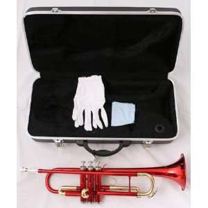  Crescent Band Approved Red Brass B flat Trumpet with Case 