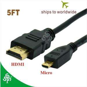   Photon 4G/Electrify MB855/Droid Bionic Micro HDMI to HDMI Cable 5FT