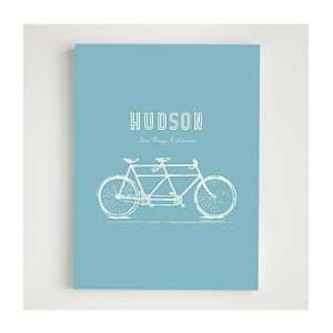  bicycle framed art   white frame   teal graphics
