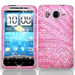 Pink Zebra Bling Hard Case Phone Cover HTC Inspire 4G  