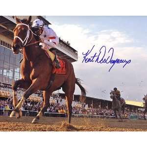  Big Brown Crossing Finish Preakness Signed By Kent 