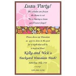   Hibiscus Invitation Adult Birthday Invitations