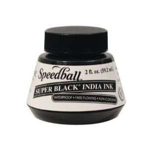  6 PACK SUPER BLACK INDIA INK 2 oz btl Drafting 