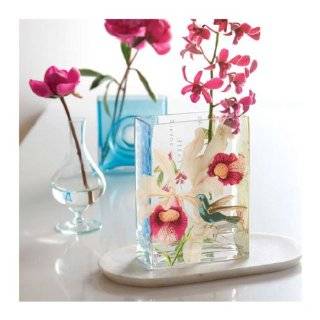   Vase Glass Decorative for Flowers 8  White Orchid by Fringe Studio