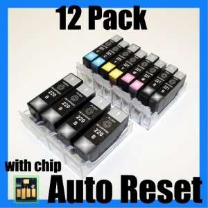 12pk CLI 221 PGI 220 Ink For Canon Mx860 iP4700 Printer  