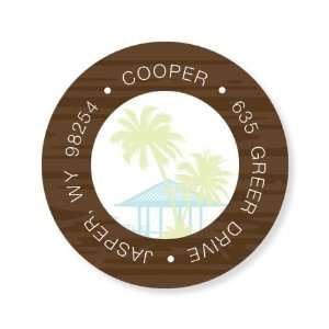  Tropical Boarding Pass Round Stickers