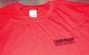 Captain Morgan T Shirt.Red with name on frontXL  