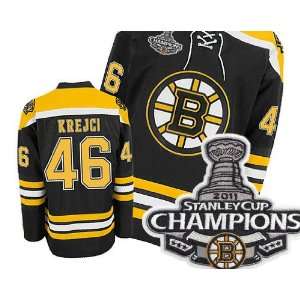  Champions Patch Boston Bruins #46 David Krejci Black 