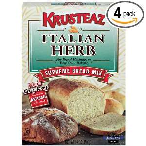 Krusteaz Italian Herb Supreme Bread Mix, 14 Ounce Boxes (Pack of 4)