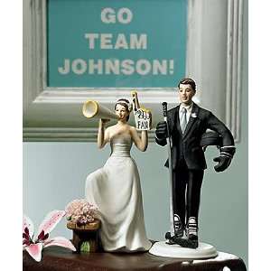    No. 1 Fan Bride and Hockey Groom Cake Topper