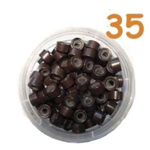   35 Dark Brown Color #3   4 mm diameter   Hair Extension Micro Rings