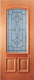 Exterior Decorative Champagne Glass Doors Solid Wood Stain Grade Slab 