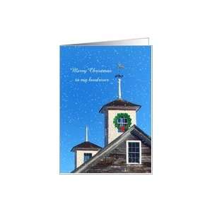  Christmas,Bus driver, Barn Roofs in Snow Card Health 