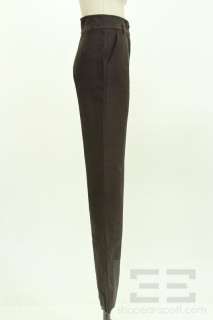 Bottega Veneta Brown Cotton High Waist Wide Leg Pants Size 40 NEW 