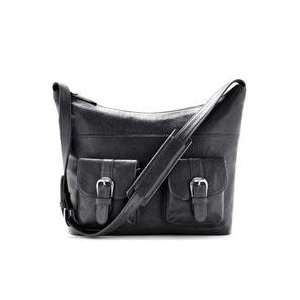    Grain Leather SLR/DSLR Camera Shoulder Bag   Black