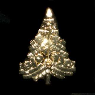 Pretty Blue Christmas Tree Pin Brooch Swarovski Crystal  