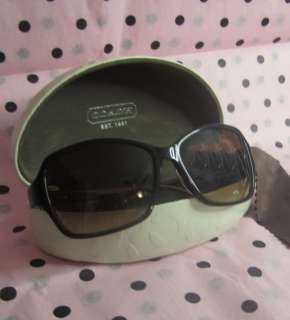 AUTHENTIC COACH KIT SUNGLASSES BLACK w CASE, CLEANING CLOTH S8013 