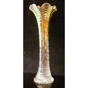    Imperial Ripple 12 3/4 Smoke Carnival Glass Vase 