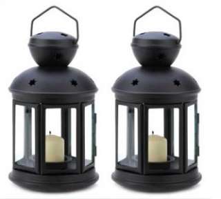 12 BLACK COLONIAL CANDLE LANTERNS WEDDING CENTERPIECES NEW