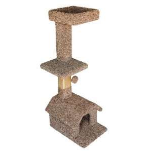  Wood Cat Tower Cat Tree Condo Scratcher, Green Color Pet 