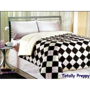 Totally Preppy Back To School Comforter and Sheet Set Chocolate Brown 
