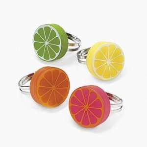  12 Citrus Fruit Slice Rings   Novelty Jewelry & Rings 
